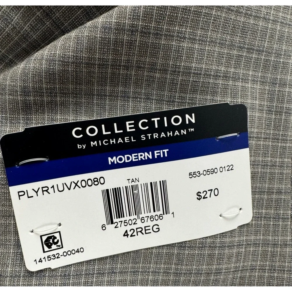 Michael Strahan Collection Modern Fit‎ Tan Blazer Suit Jacket Stretch 42R